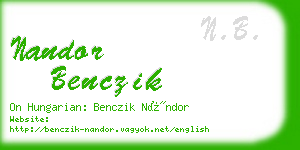 nandor benczik business card